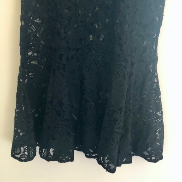 Free People Dreamer Black Floral Lace Sheer Jacquard Mini Dress - Picture 6 of 7